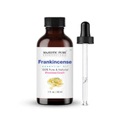 Majestic Pure frankincense oil bottle for diffusion and aromatherapy use.