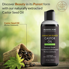 Majestic Pure Jamaican Black Castor Oil bottle pour for easy use.