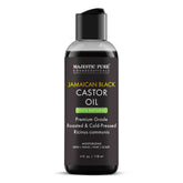 Majestic Pure Jamaican Black Castor Oil bottle for versatile hair care.