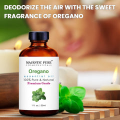 Majestic Pure Oregano oil bottle allows precise pour for diffuser use.
