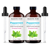 Majestic Pure Peppermint Oil bottle with dropper for precise usage.