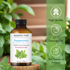 Majestic Pure Peppermint Oil diffuser setup creating a refreshing ambiance.
