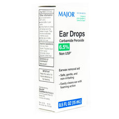 Major Ear Drops bottle in packaging, ready for use.