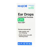 Major Ear Drops with microfoam action softens wax for easier removal.