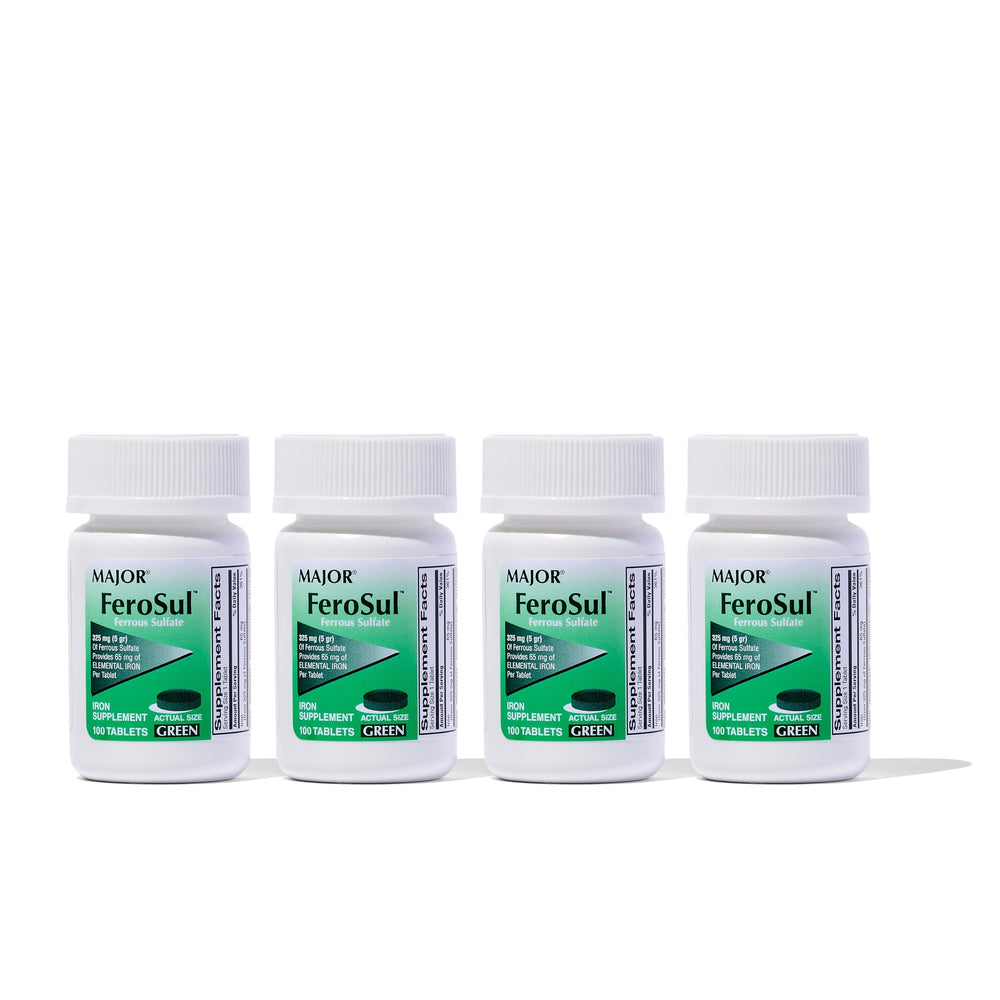 MAJOR Ferosul: tableta frontal de 325 mg, apoyo diario de hierro.