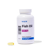 MAJOR Omega-3 fish oil bottle showing 1000 mg per serving for daily supplementation.