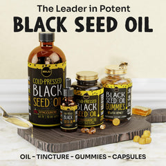 Maju Superfoods cold-pressed Turkish black seed oil capsules label close-up highlighting purity.