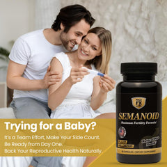 SEMANOID capsules close-up from Male FX Labs showing daily supplement form