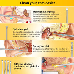 Mamakoi ear-picks close-up showing precision curettes for gentle wax removal