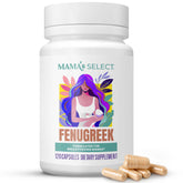 Mama's Select Organic Fenugreek Capsules bottle supports lactation and convenient daily use.
