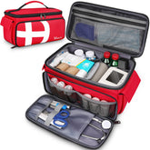 Mancro first aid bag with 12 pockets keeps medical supplies organized for fast retrieval.