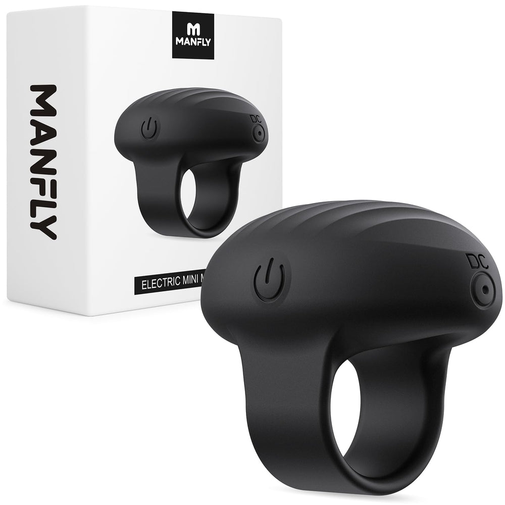 MANFLY Mini Finger Massager worn on finger for convenient relaxation on the go.