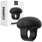 MANFLY Mini Finger Massager worn on finger for convenient relaxation on the go.