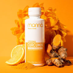 Manna Vitamins Evolved liposomal curcumin bottle showcases premium daily joint support.