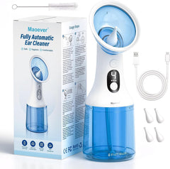 MAOEVER electric ear wax removal with dual tanks for mess-free cleaning.