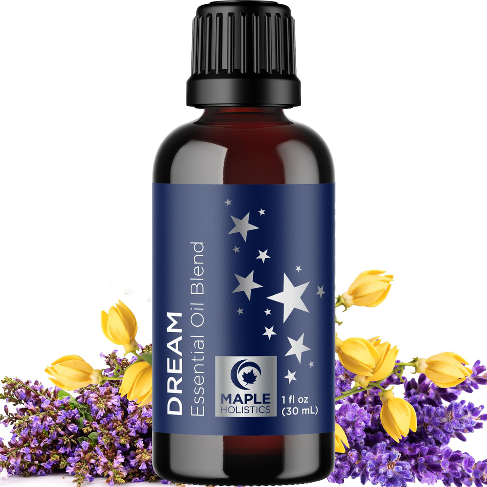 Maple Holistics Dream diffuser oil bottle for a calming bedtime routine