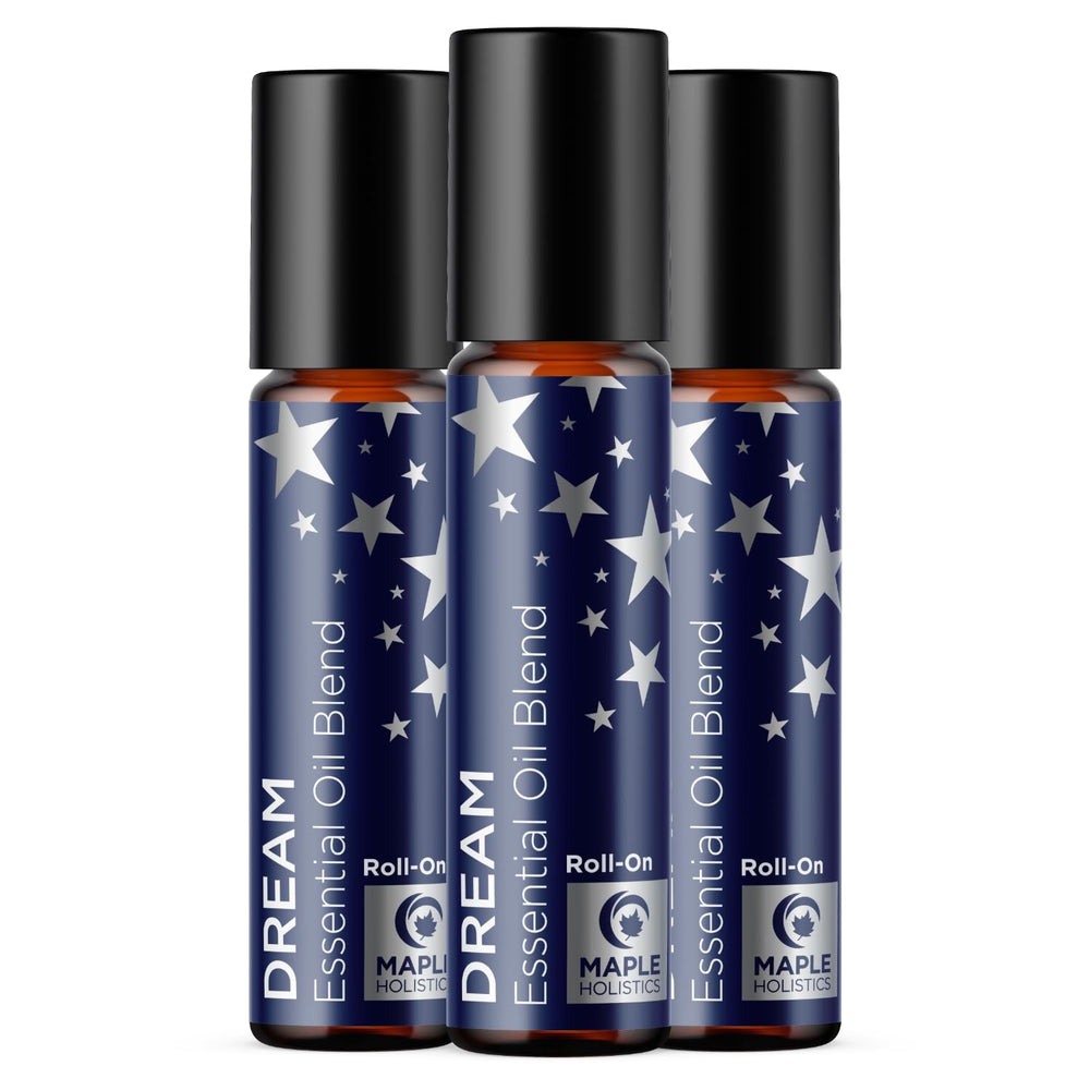 Maple Holistics Sleep Roll-On lavender bottle promotes a calm bedtime routine.