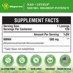 Mapurwn NMNH lozenge closeup dissolving for daily energy and focus
