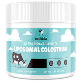 Marafiki liposomal bovine colostrum powder in a jar, emphasizing high bioavailability