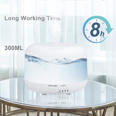 Marchred diffuser showing vibrant 8-color LED lighting