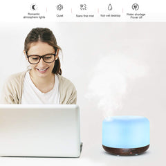Marchred diffuser showing 7 LED color options for ambient lighting