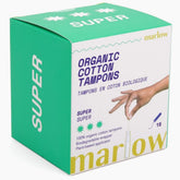 MARLOW tampon orgánico de algodón, deslizamiento fácil para comodidad diaria.