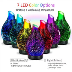 Maromamix diffuser displaying seven LED colors for mood lighting