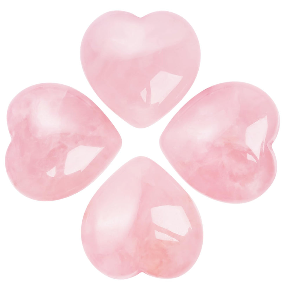 Marrywindix rose stone heart pink 1.2in palm stone for calm and focus during meditation.