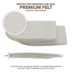 Mars Wellness felt heel pad close-up shows premium material for durable cushioning.