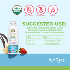 MaryRuth Organics Kids Multivitamin Liposomal three flavors: strawberry, cherry, vanilla