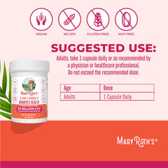 MaryRuth Organics 3-in-1 bottle packaging shows vegan and dairy-free formula