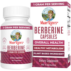 MaryRuth Organics Berberine bottle label highlights 1000 mg per serving for daily wellness