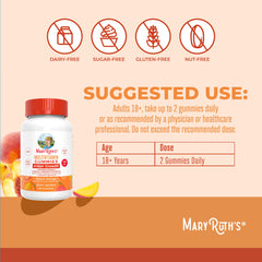 MaryRuth Organics biotin 10000mcg gummies jar closeup highlighting skin and nail benefits