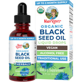 MaryRuth Organics Black Seed Oil bottle highlights organic quality for daily use.