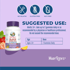 MaryRuth Organics gummies with mango-strawberry-peach flavor in close-up.