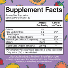 Close-up of gummies outside the bottle highlighting the format.
