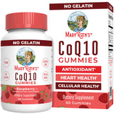 MaryRuth Organics CoQ10 gummies raspberry bottle for daily antioxidant support.