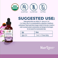 MaryRuth Organics Echinacea bottle side view for everyday use.