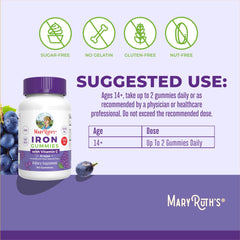 MaryRuth Organics iron gummies vitamin C icon emphasizing absorption