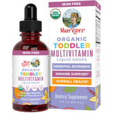 MaryRuth Organics Kids Multivitamin bottle shows toddler-friendly orange-vanilla flavor