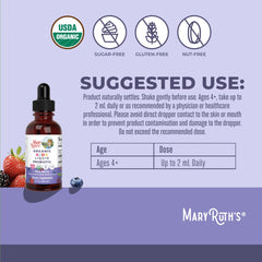 Close-up of the five-strain blend label highlighting gut-supporting ingredients