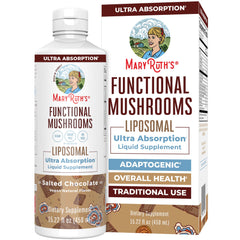 MaryRuth Organics Mushroom Liquid bottle being poured for daily use.