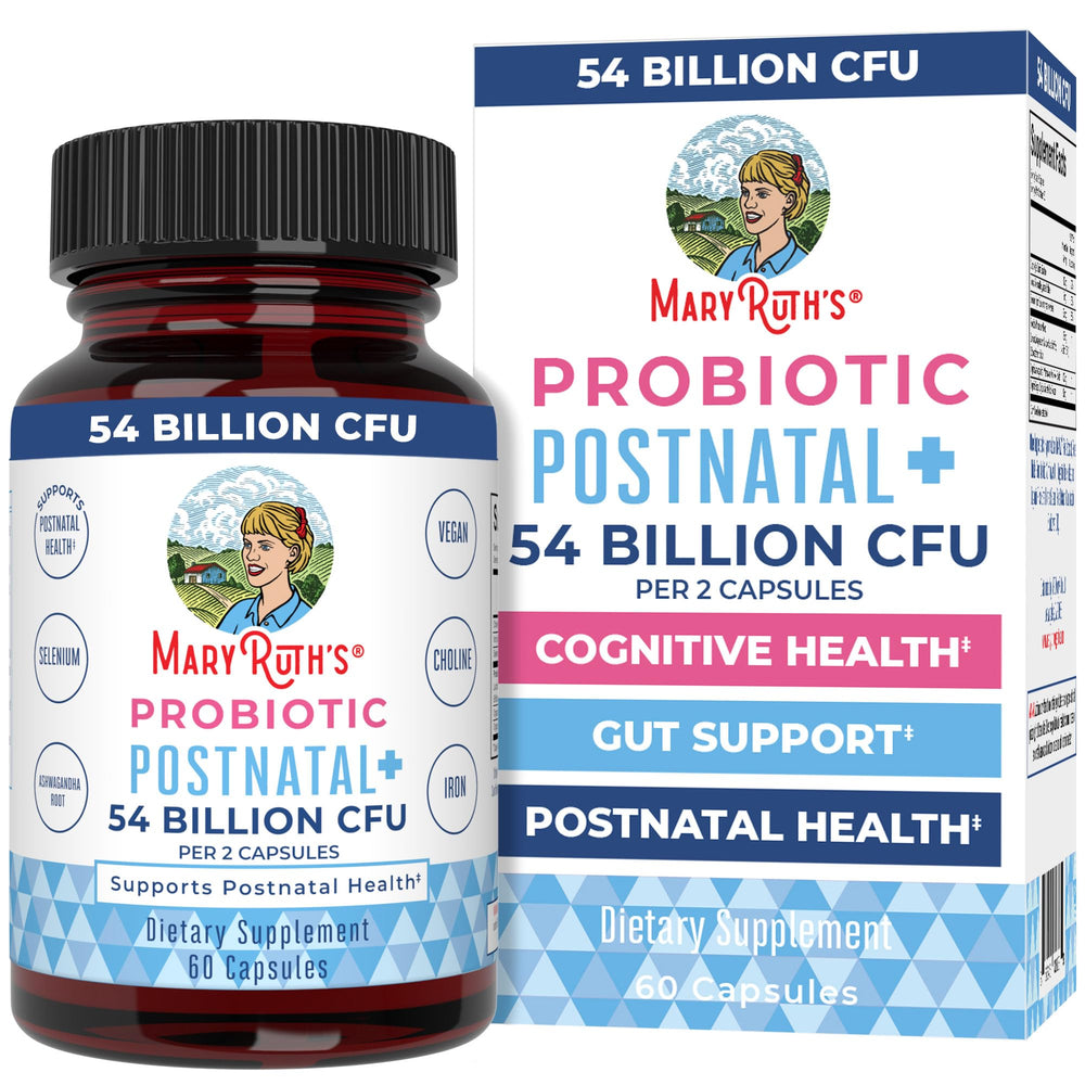 MaryRuth Organics Postnatal Probiotics bottle supports daily postpartum wellness
