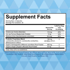 MaryRuth Organics postnatal probiotics capsules closeup for easy dosing