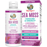 MaryRuth Organics Sea Moss liposomal bottle pour highlighting convenient immune and energy support