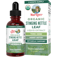 MaryRuth Organics nettle leaf extract bottle with dropper for daily detox support