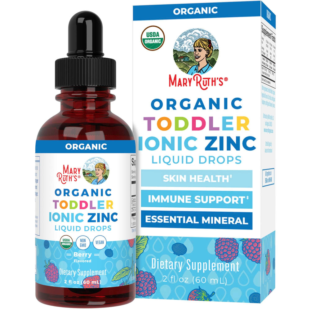 MaryRuth Organics Toddler Drops berry bottle for immune support potential