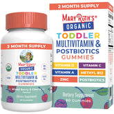 MaryRuth Organics toddler multivitamin gummies bottle with postbiotics for daily immune support.