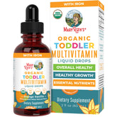 MaryRuth Organics Toddler Multivitamin Iron bottle promotes balanced nutrition for kids.