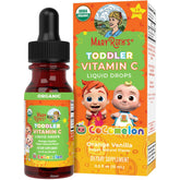 MaryRuth Organics Toddler Vitamin C Drops bottle on a table showing organic formula and immune support